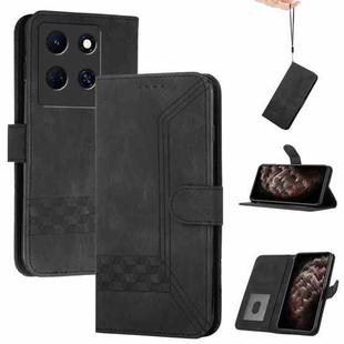 For Infinix Note 30 5G Cubic Skin Feel Flip Leather Phone Case(Black)