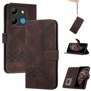 For Infinix Smart 7 Cubic Skin Feel Flip Leather Phone Case(Brown)