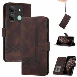 For Infinix Smart 7 HD Cubic Skin Feel Flip Leather Phone Case(Brown)
