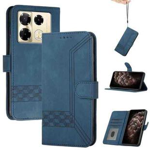 For Infinix Note 40 Pro 4G / 5G Cubic Skin Feel Flip Leather Phone Case(Blue)