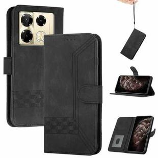 For Infinix Note 40 Pro 4G / 5G Cubic Skin Feel Flip Leather Phone Case(Black)