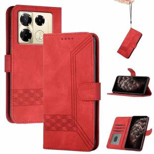 For Infinix Note 40 Pro 4G / 5G Cubic Skin Feel Flip Leather Phone Case(Red)