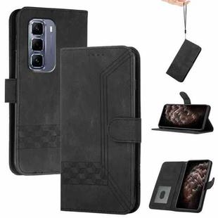 For Infinix Hot 50 Pro+ 4G Cubic Skin Feel Flip Leather Phone Case(Black)