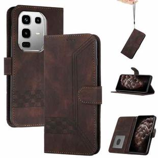 For Infinix Note 50 4G / Note 50 Pro 4G Cubic Skin Feel Flip Leather Phone Case(Brown)