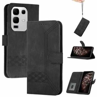 For Infinix Note 50x Cubic Skin Feel Flip Leather Phone Case(Black)