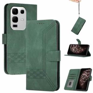 For Infinix Note 50x Cubic Skin Feel Flip Leather Phone Case(Green)