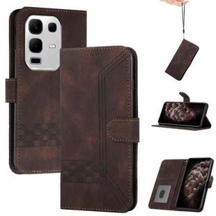 For Infinix Note 50x Cubic Skin Feel Flip Leather Phone Case(Brown)
