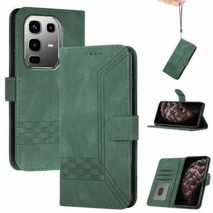 For Infinix Note 50 Pro+ Cubic Skin Feel Flip Leather Phone Case(Green)