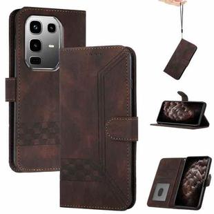 For Infinix Note 50 Pro+ Cubic Skin Feel Flip Leather Phone Case(Brown)