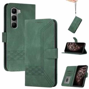 For Infinix Hot 60 4G / Hot 60i 4G Cubic Skin Feel Flip Leather Phone Case(Green)