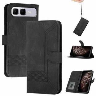 For Infinix Smart 10 Plus 4G Cubic Skin Feel Flip Leather Phone Case(Black)