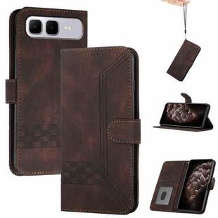 For Infinix Smart 10 Plus 4G Cubic Skin Feel Flip Leather Phone Case(Brown)