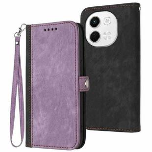 For Tecno Pova 6 Neo 5G / Spark 30 5G Side Buckle Double Fold Hand Strap Leather Phone Case(Purple)