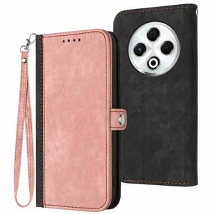 For Tecno Spark 30 4G Side Buckle Double Fold Hand Strap Leather Phone Case(Pink)