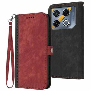 For Infinix GT 20 Pro Side Buckle Double Fold Hand Strap Leather Phone Case(Red)