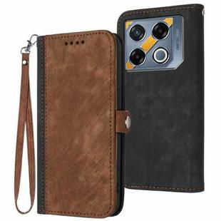 For Infinix GT 20 Pro Side Buckle Double Fold Hand Strap Leather Phone Case(Brown)