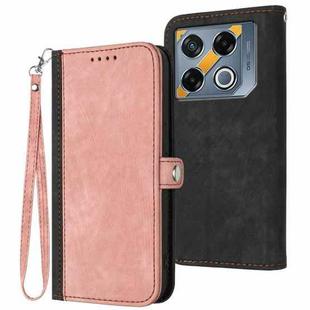 For Infinix GT 20 Pro Side Buckle Double Fold Hand Strap Leather Phone Case(Pink)