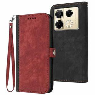 For Infinix Note 40 Pro 4G / 5G Side Buckle Double Fold Hand Strap Leather Phone Case(Red)