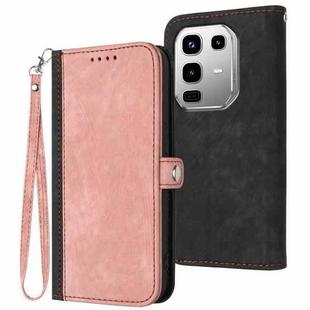 For Infinix Note 50 4G / Note 50 Pro 4G Side Buckle Double Fold Hand Strap Leather Phone Case(Pink)