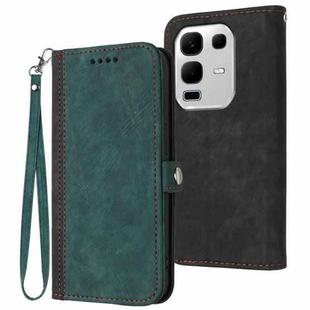 For Infinix Note 50x Side Buckle Double Fold Hand Strap Leather Phone Case(Dark Green)