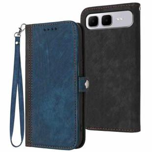 For Infinix Smart 10 Plus 4G Side Buckle Double Fold Hand Strap Leather Phone Case(Royal Blue)