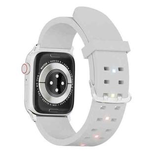 For Apple Watch Series 6 44mm Luminous Colorful Light Silicone Watch Band(Light Grey)