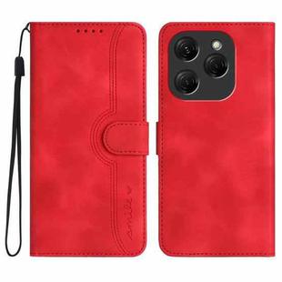 For Tecno Spark 20 Pro Heart Pattern Skin Feel Leather Phone Case(Red)