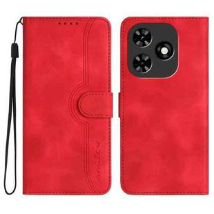 For Tecno Spark Go 2024 Heart Pattern Skin Feel Leather Phone Case(Red)
