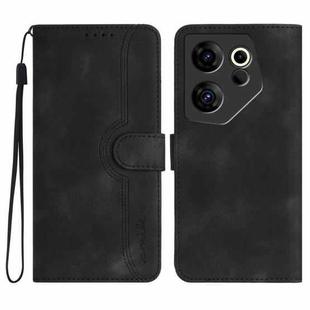 For Tecno Camon 20 Premier Heart Pattern Skin Feel Leather Phone Case(Black)