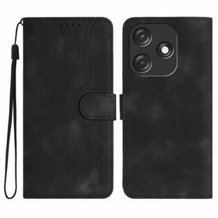 For Tecno Spark 10C Heart Pattern Skin Feel Leather Phone Case(Black)