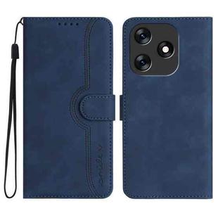 For Tecno Spark 10 4G Heart Pattern Skin Feel Leather Phone Case(Royal Blue)