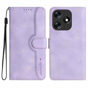 For Tecno Spark 10 4G Heart Pattern Skin Feel Leather Phone Case(Purple)