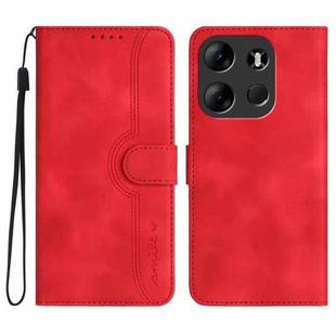 For Tecno Spark Go 2023 Heart Pattern Skin Feel Leather Phone Case(Red)