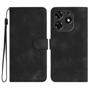 For Tecno Spark 10 Pro Heart Pattern Skin Feel Leather Phone Case(Black)