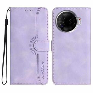 For Tecno Camon 30 Pro Heart Pattern Skin Feel Leather Phone Case(Purple)