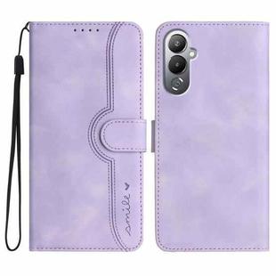 For Tecno Pova 4 Heart Pattern Skin Feel Leather Phone Case(Purple)