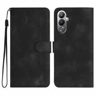 For Tecno Pova 4 Heart Pattern Skin Feel Leather Phone Case(Black)