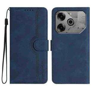 For Tecno Pova 6 Pro Heart Pattern Skin Feel Leather Phone Case(Royal Blue)