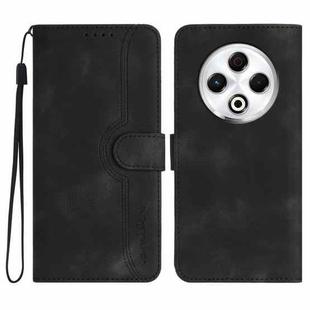 For Tecno Spark 30 4G Heart Pattern Skin Feel Leather Phone Case(Black)