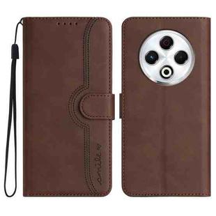 For Tecno Spark 30 4G Heart Pattern Skin Feel Leather Phone Case(Brown)