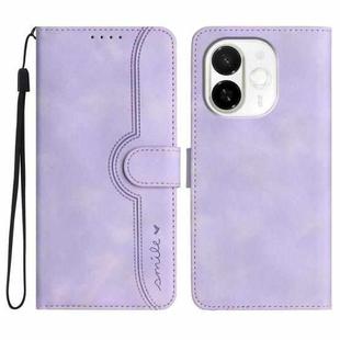 For Tecno Spark 30C 5G / Pop 9 5G Heart Pattern Skin Feel Leather Phone Case(Purple)