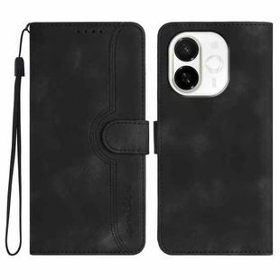 For Tecno Spark 30C 5G / Pop 9 5G Heart Pattern Skin Feel Leather Phone Case(Black)