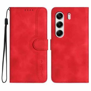 For Tecno Camon 40 Pro 4G Heart Pattern Skin Feel Leather Phone Case(Red)