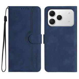 For Tecno Spark 40 4G Heart Pattern Skin Feel Leather Phone Case(Royal Blue)