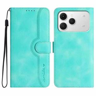 For Tecno Spark 40 4G Heart Pattern Skin Feel Leather Phone Case(Light Blue)