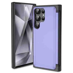 For Samsung Galaxy S24 Ultra 5G 3 in 1 Flip Holder Phone Case(Light Purple)