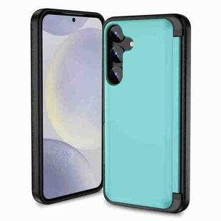 For Samsung Galaxy S23 FE 5G 3 in 1 Flip Holder Phone Case(Cyan)