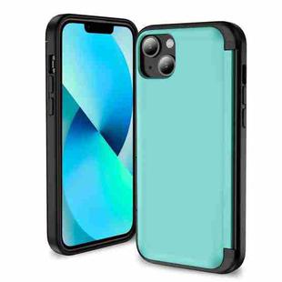 For iPhone 13 3 in 1 Flip Holder Phone Case(Cyan)