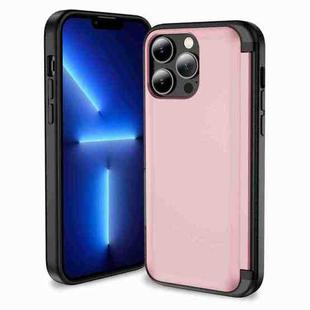 For iPhone 13 Pro 3 in 1 Flip Holder Phone Case(Pink)