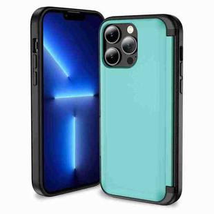 For iPhone 13 Pro 3 in 1 Flip Holder Phone Case(Cyan)